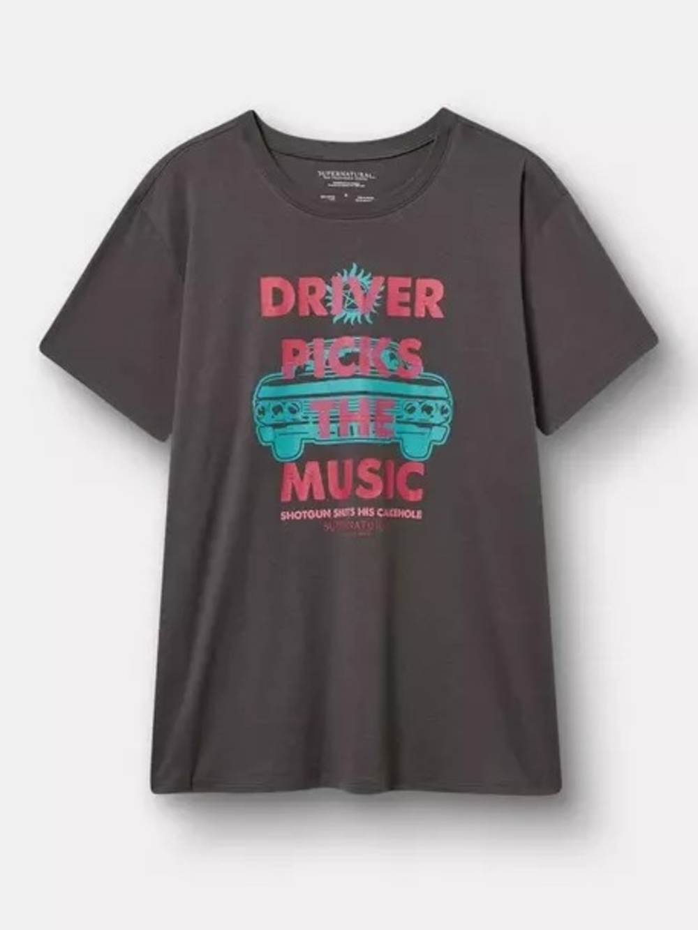 Nwt 2x Torrid Supernatural Relaxed Charcoal Graphic Tee - Driver Picks The Music